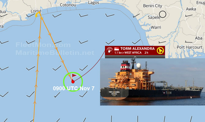 Tanker attacked, boarded, adrift, Gulf of Guinea 